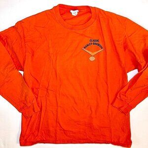 HARLEY DAVIDSON Classic Pennsylvania PA Long Sleeve Cotton Shirt Orange Mens XL